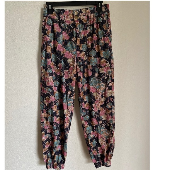 Anthropologie Anisa Floral Corduroy  Floral Tapestry Grandmacore Joggers Size S - Picture 2 of 12